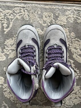 L.L. Bean Gray and Purple Lace-Up Women's Hiking Boots